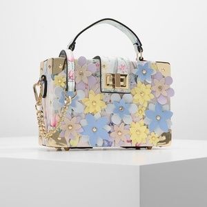 ALDO Floral Applique Clutch Hand Cross body Bag